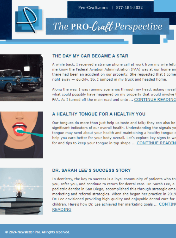 August Newsletter Digital Copy | Pro-Craft