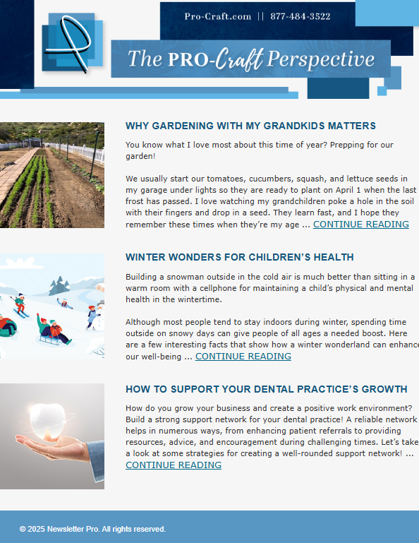 January Newsletter Digital Copy | Pro-Craft